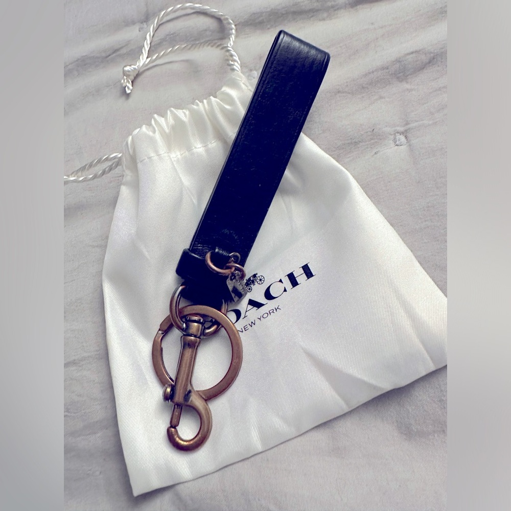 Coach leather key ring